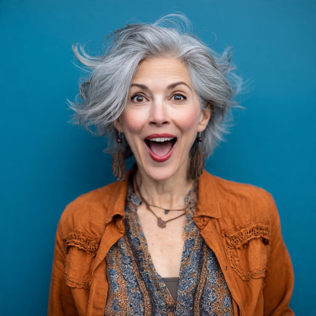 Playful Gray Hair with Texture Ideas