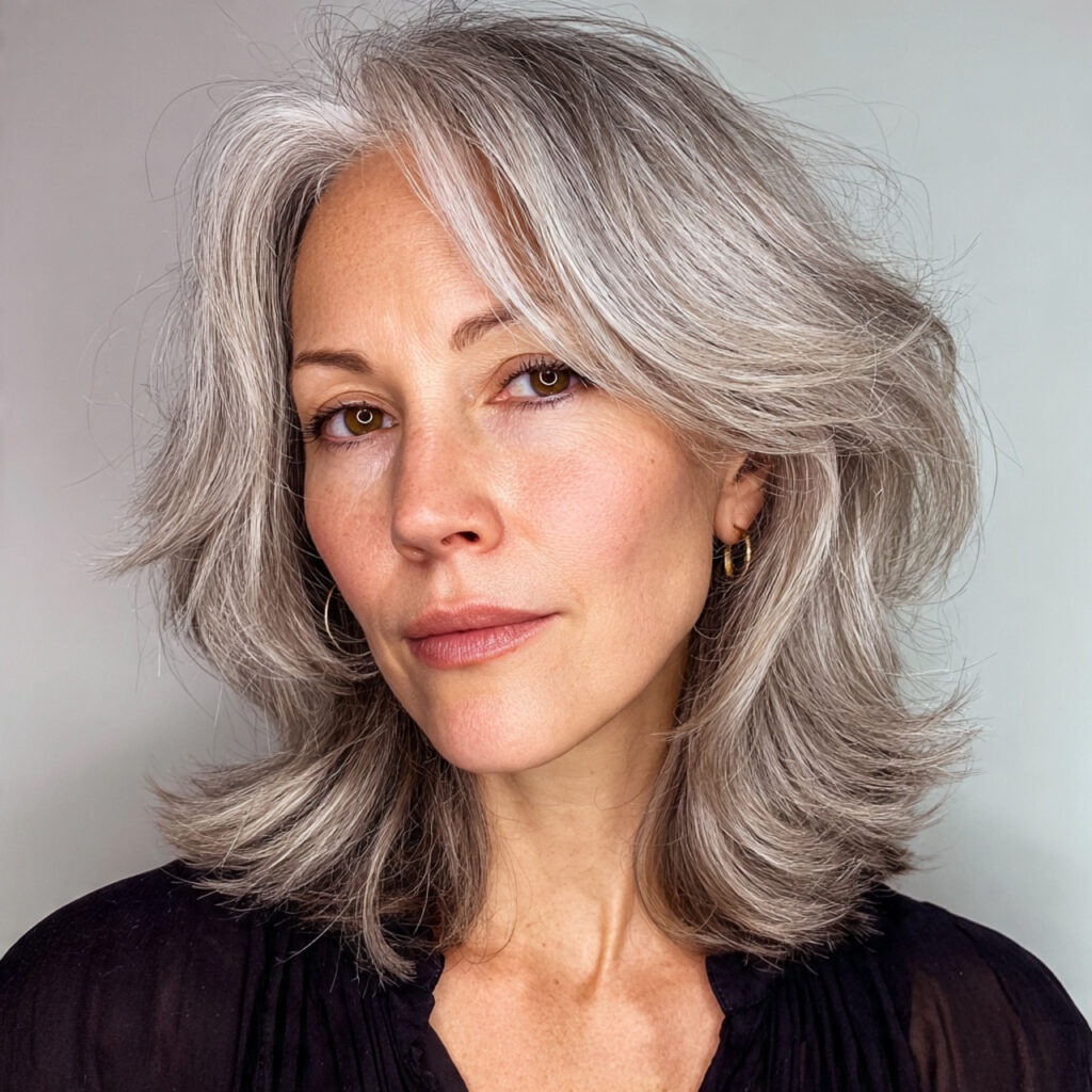 Soft Ash Gray Shoulder-Length Ideas