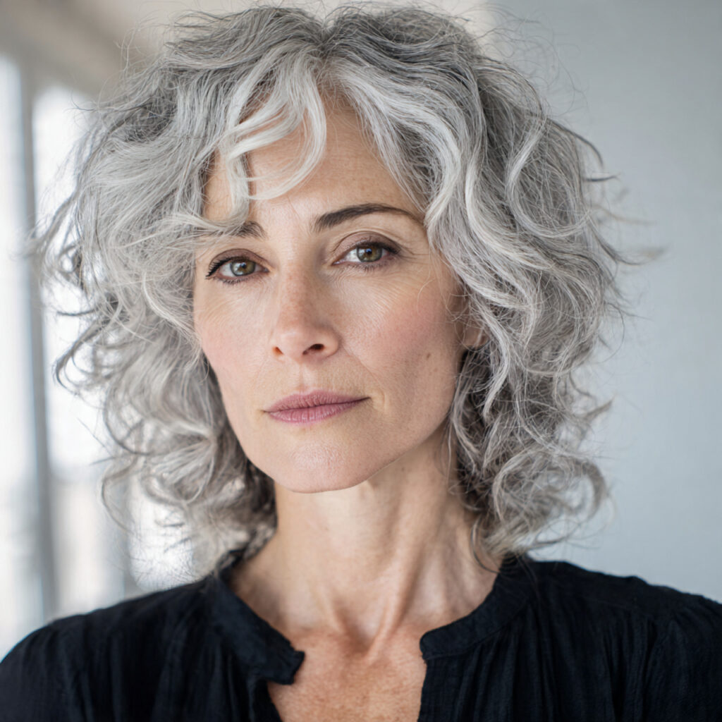 Wavy Gray Hair with Dimension Ideas