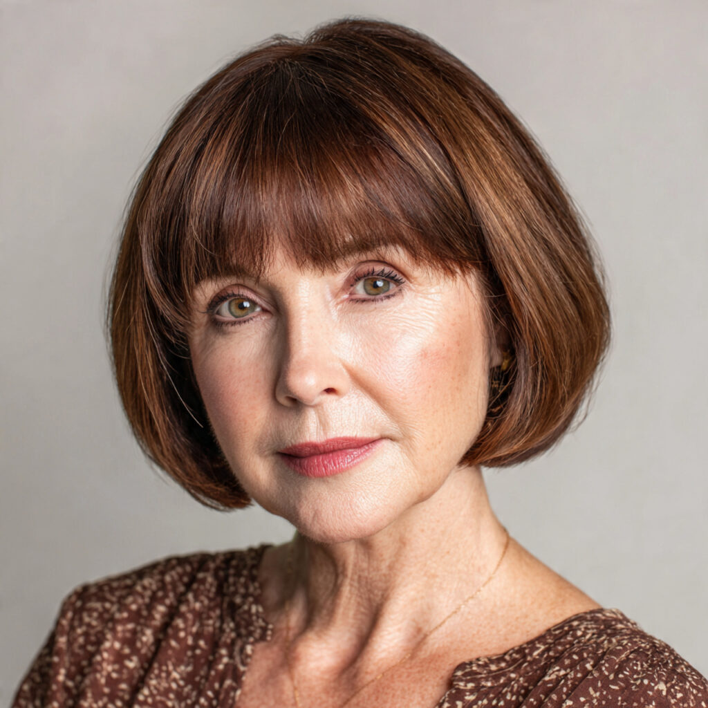 Bob Hairstyles with Bangs Ideas for Women Over 50