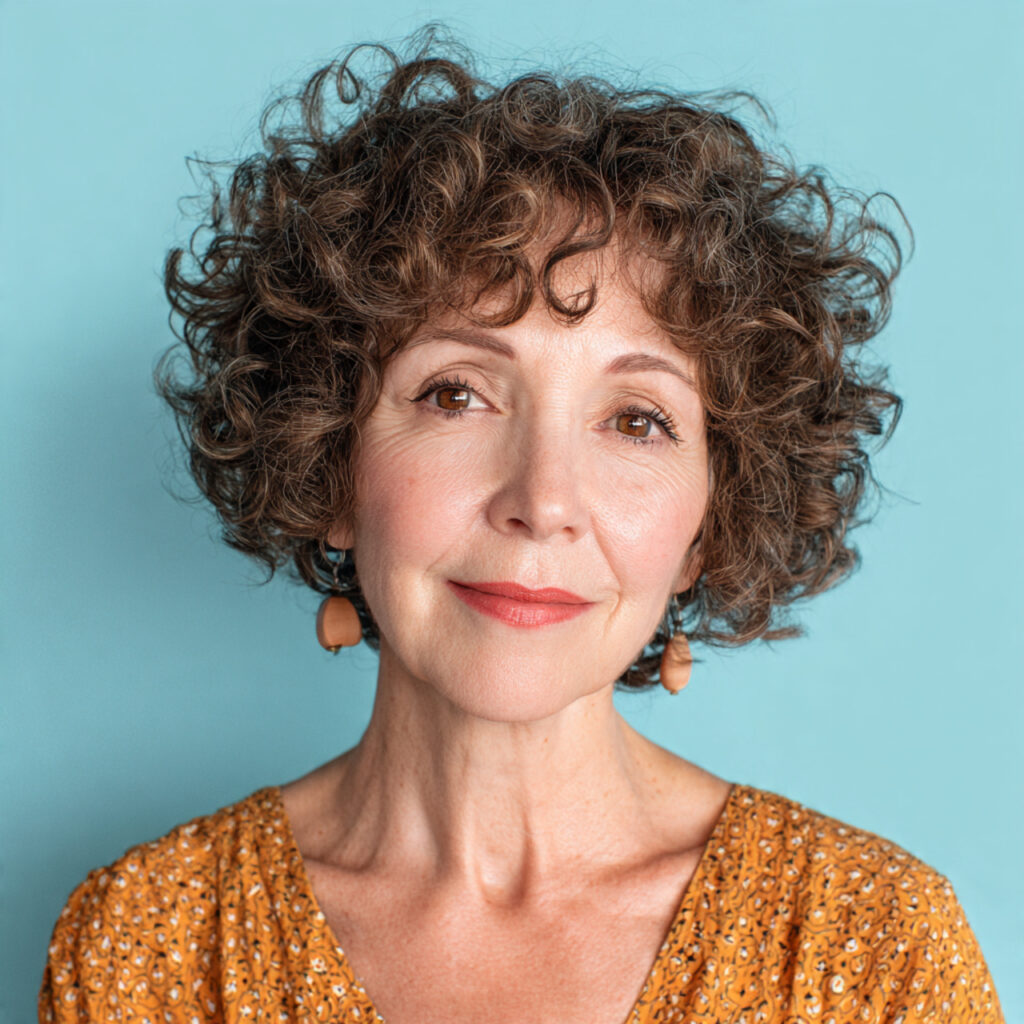 Chin-Length Curly Cut Idea