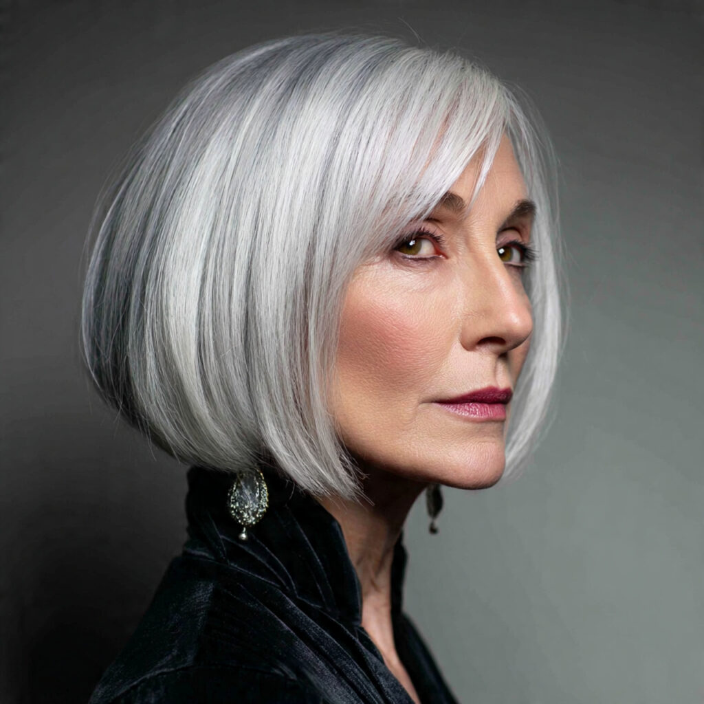 Silver Bob Hairstyle Ideas for Women Over 50