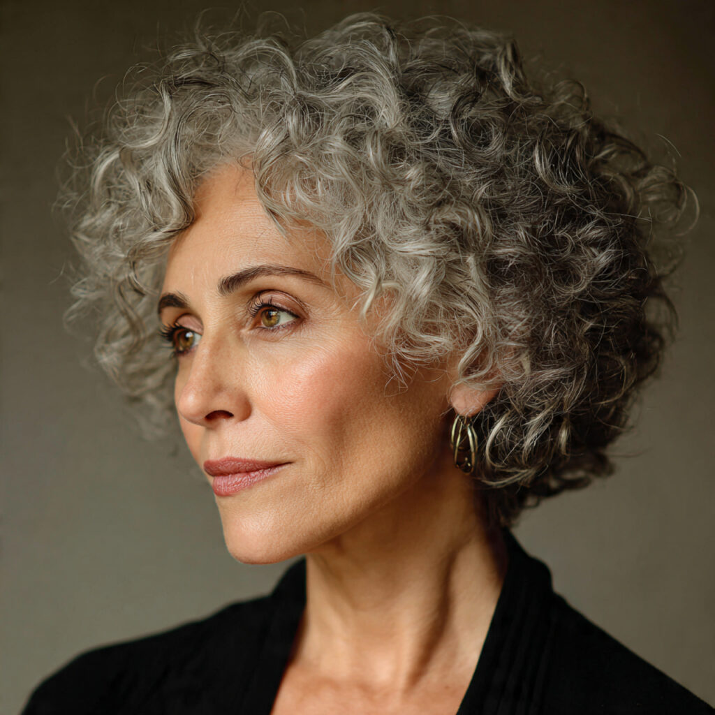 Natural Gray Curly Style Idea