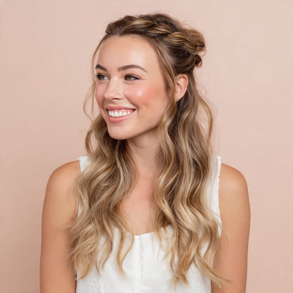Half-Up Romantic Hairstyle Idea