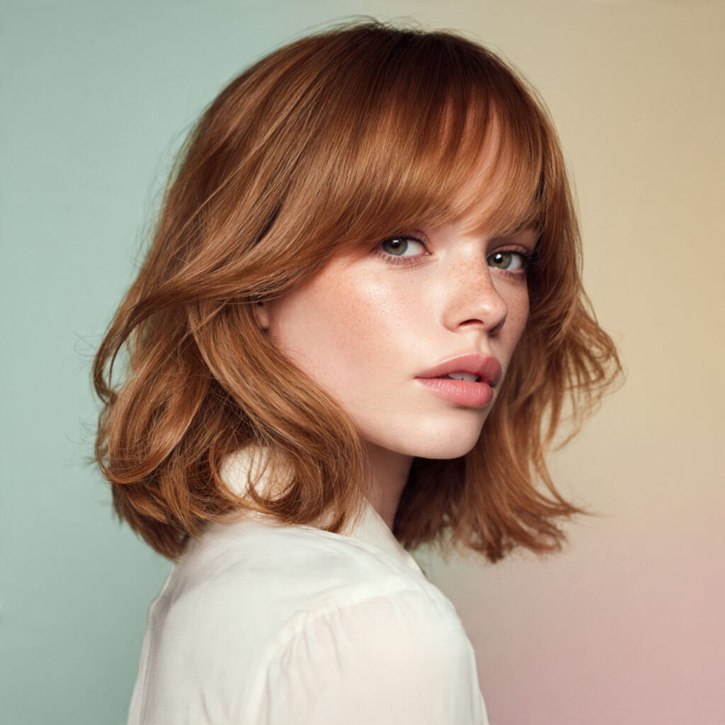 Curtain Bangs Lob Medium Length Ideas