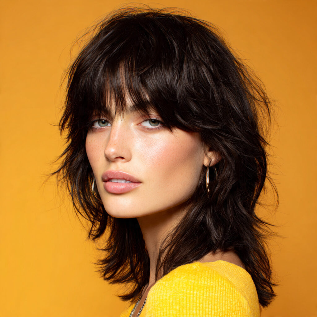 37 Creative Shaggy Mullet Hairstyle Women Ideas for Every Style 12 Shaggy Mullet with Soft Fringe Ideas