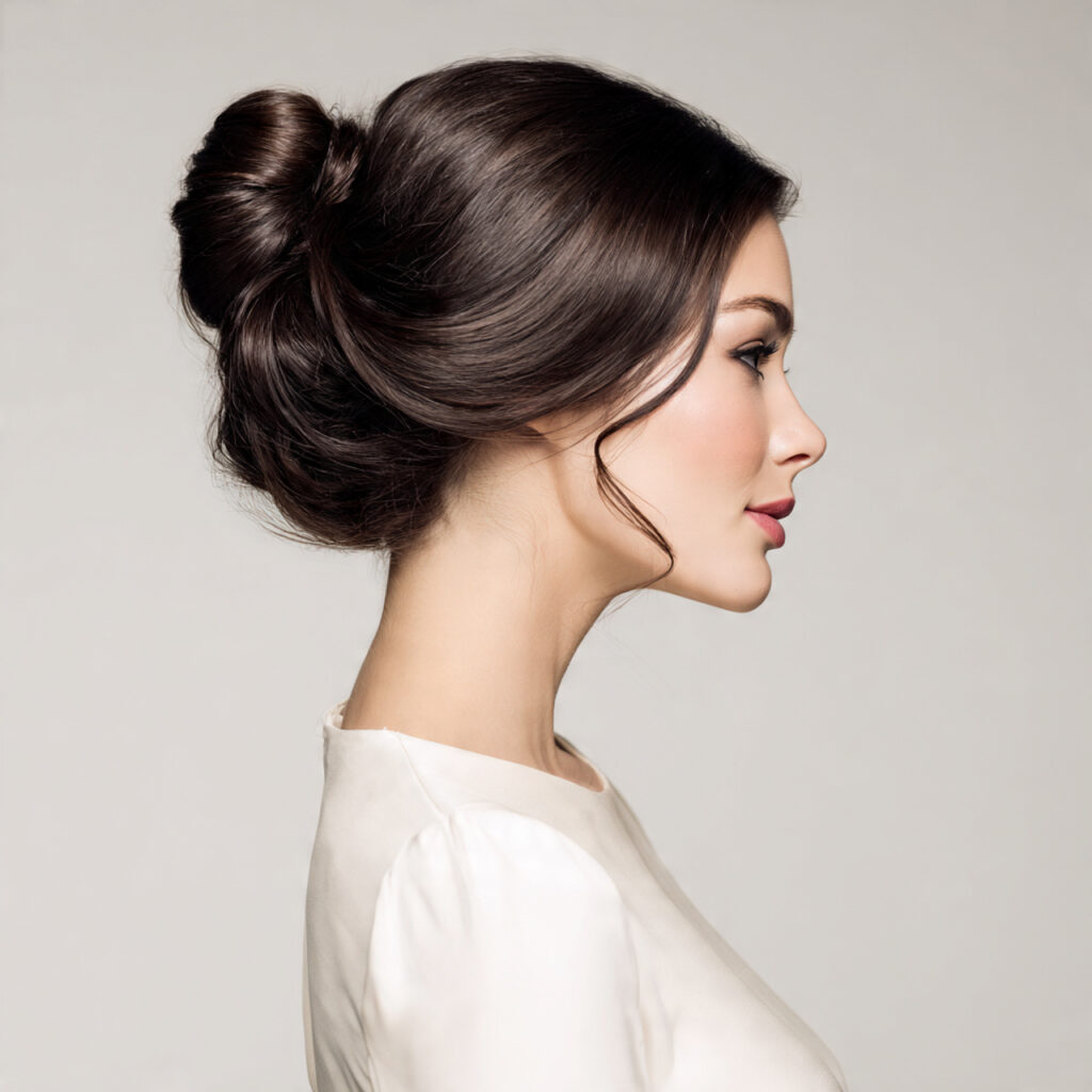Elegant Chignon Valentines Day Hairstyle Idea