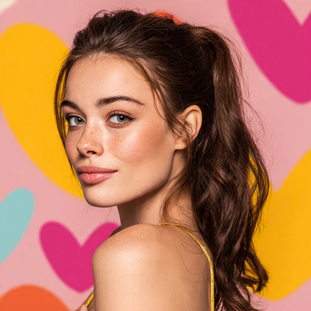 Loose Ponytail Hairstyles for Heart Shaped Faces