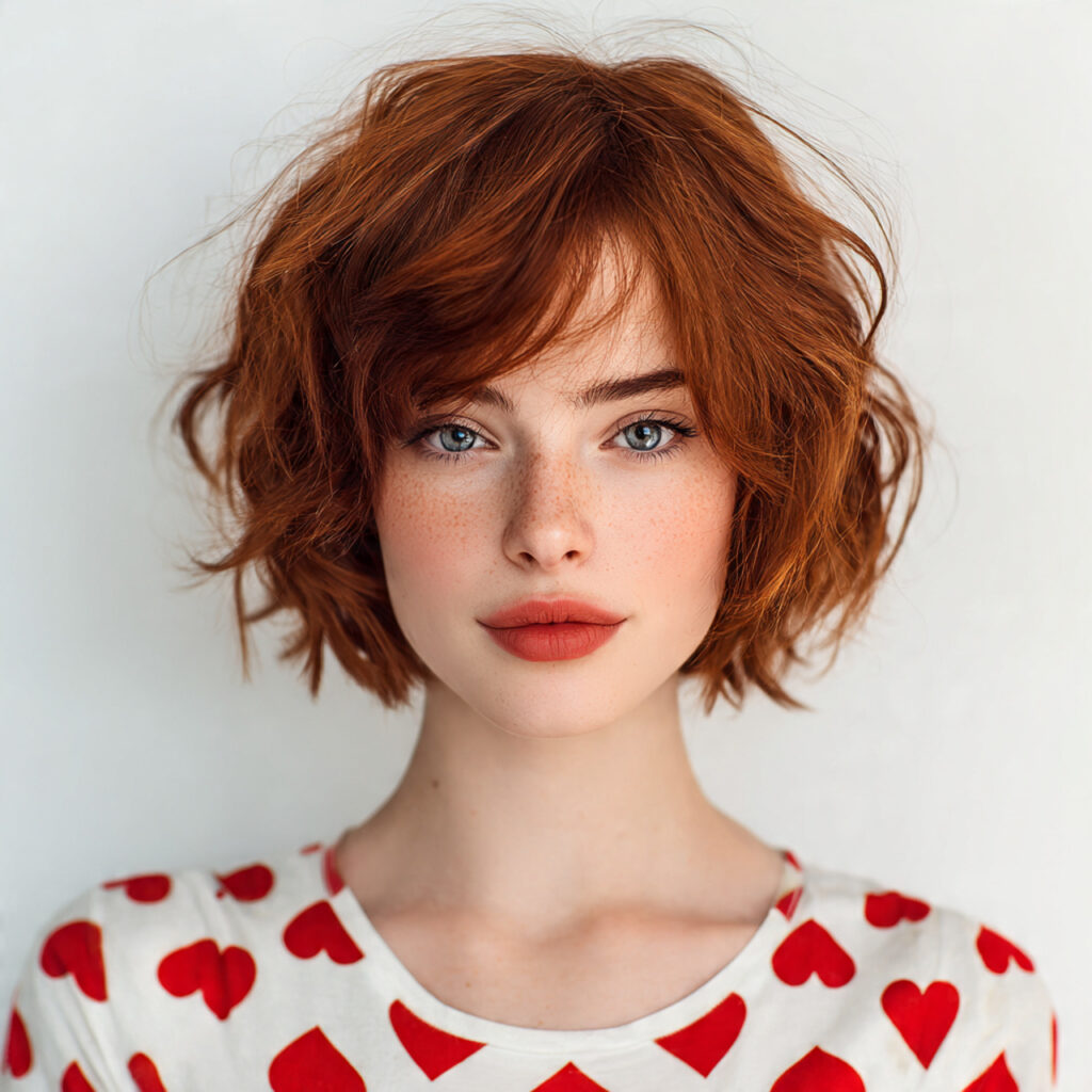 Textured Bob Hairstyles for Heart Shaped Faces