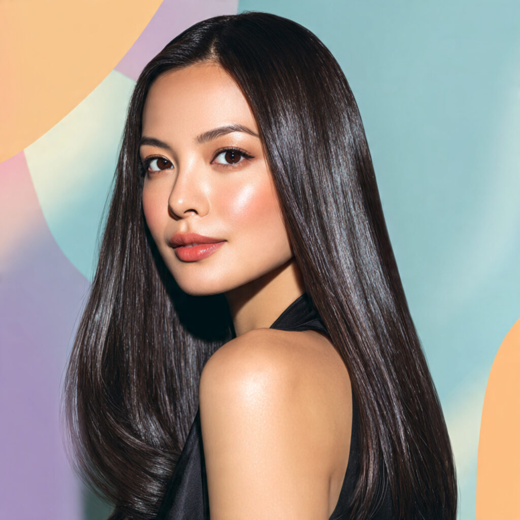 Sleek Straight Hairstyles for Heart Shaped Faces