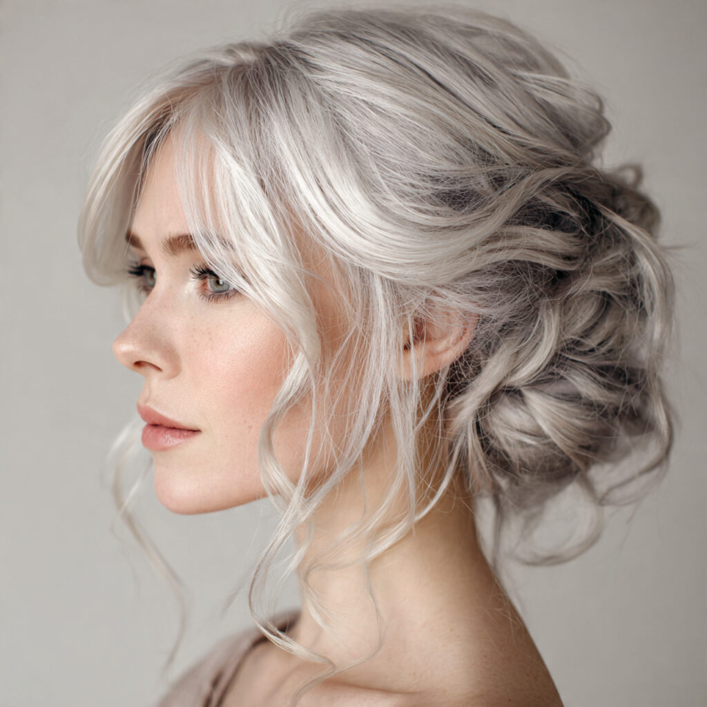 Loose Gray Chignon Idea