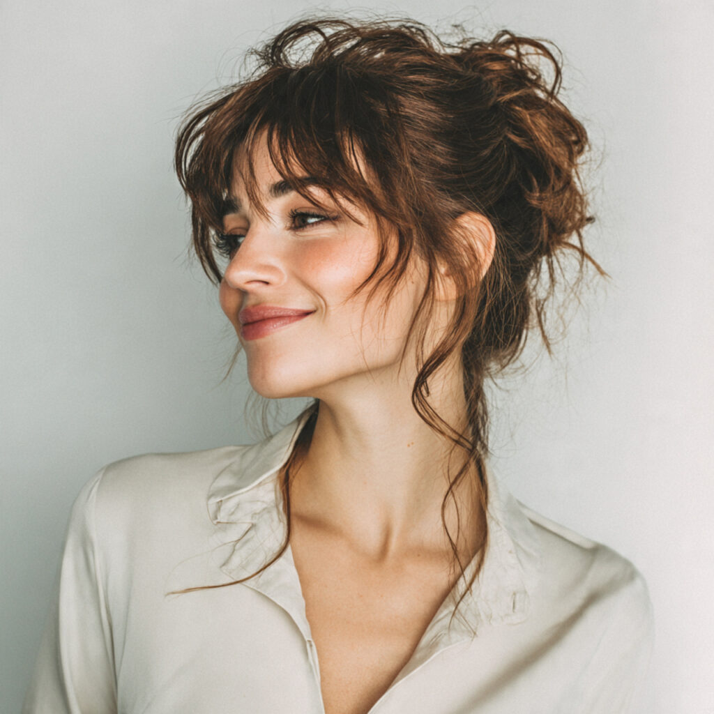 Messy Chic Valentines Day Hairstyle Idea