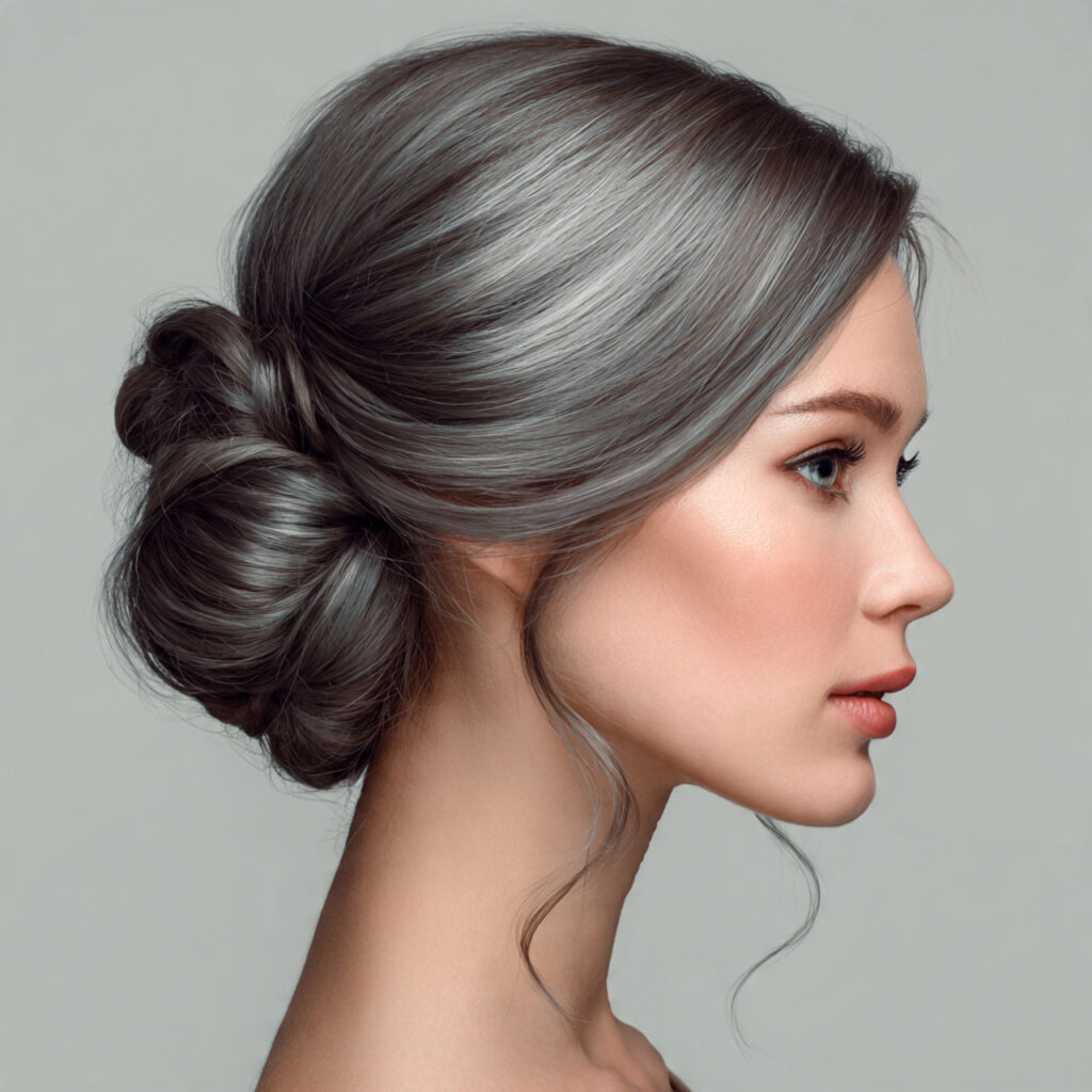 Polished Gray Bun Idea