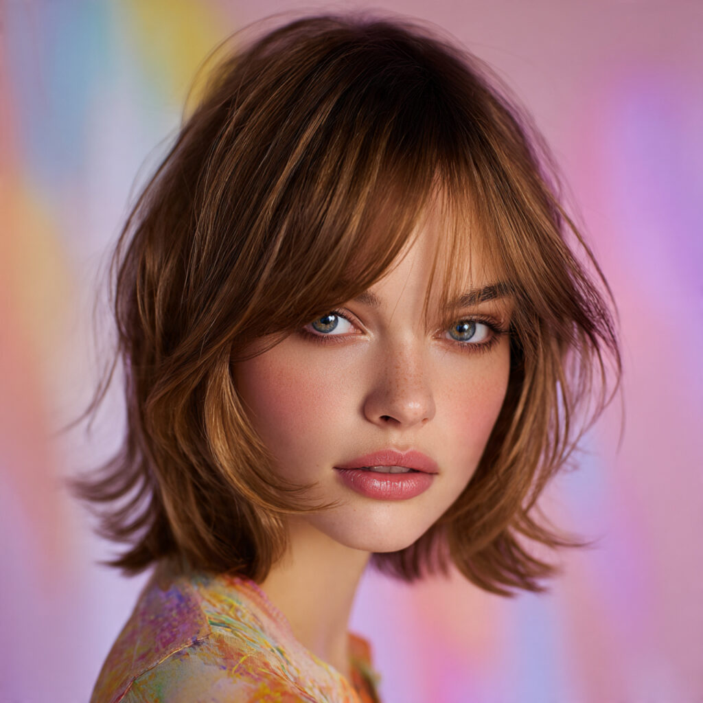 Soft Layered Butterfly Haircut Curtain Bangs