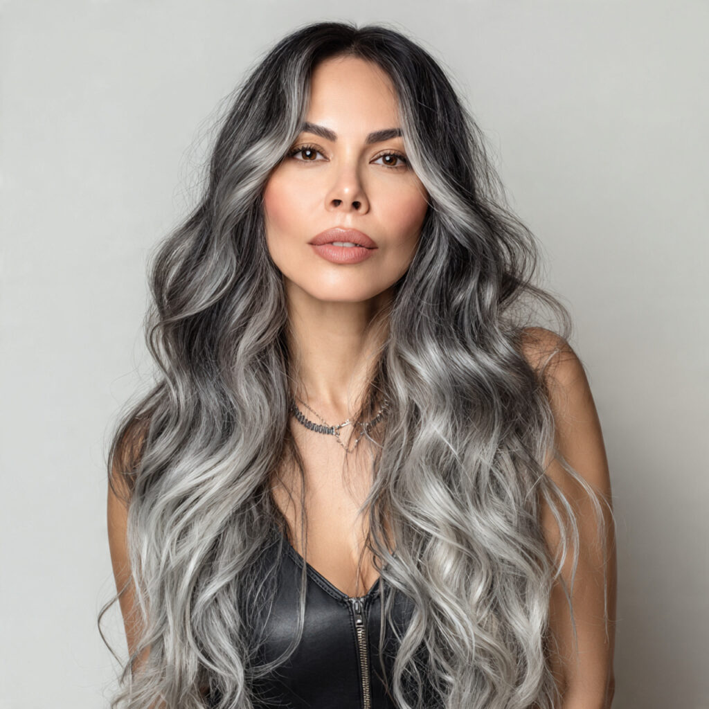 Blended Gray Balayage Effect Idea