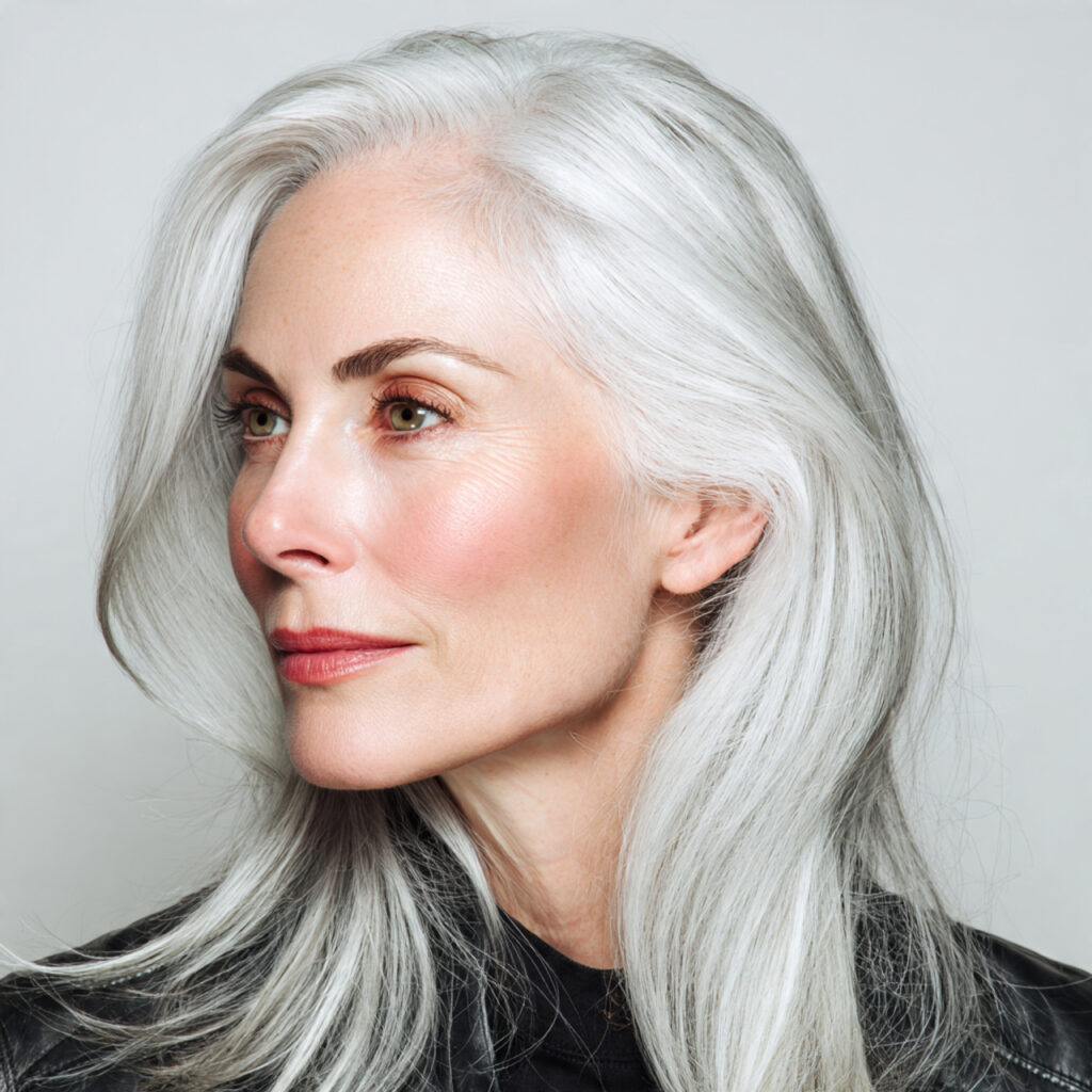 Cool-Toned Gray Hair with Shadowed Low Lights Idea