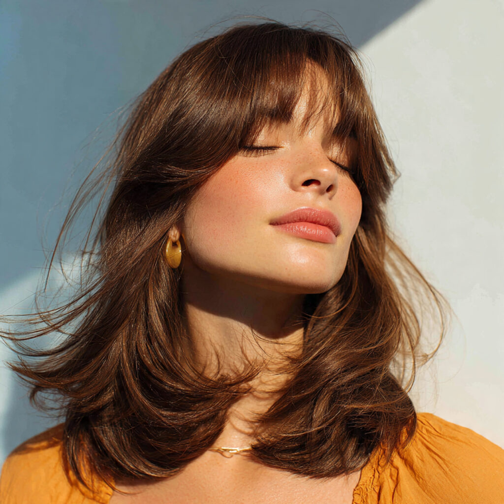 Butterfly Haircut Curtain Bang with Effortless Flow