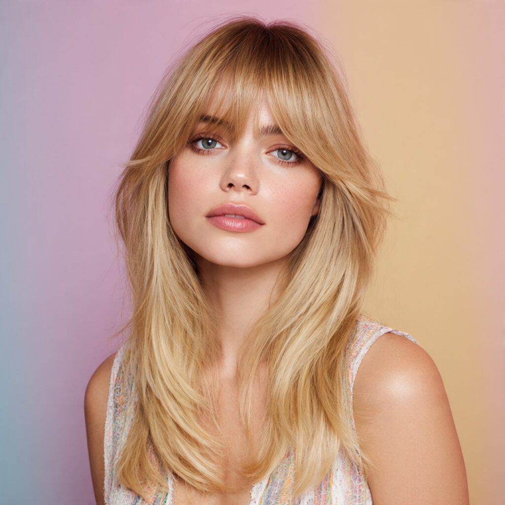 Feathered Butterfly Haircut Curtain Bangs