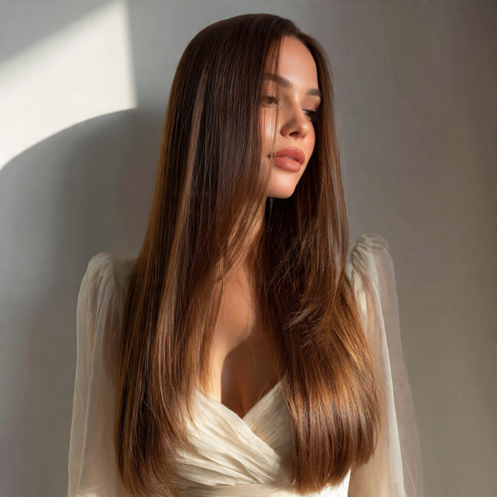 Glossy Straight Long Hair Idea