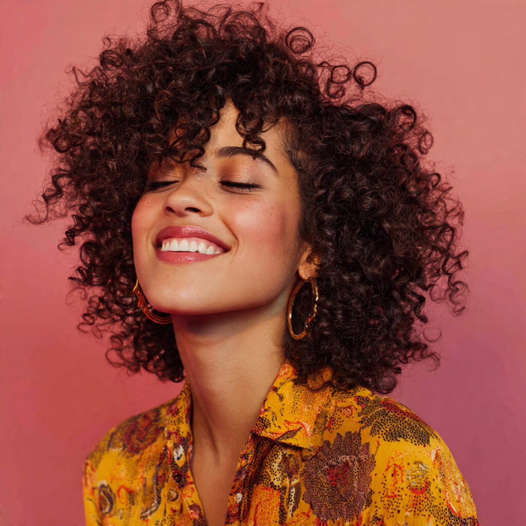 Curly Hair Valentines Day Hairstyle Idea