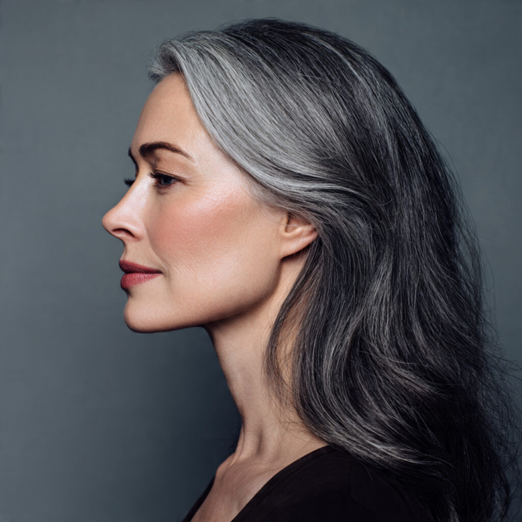 Natural Gray Side-Part Style Idea