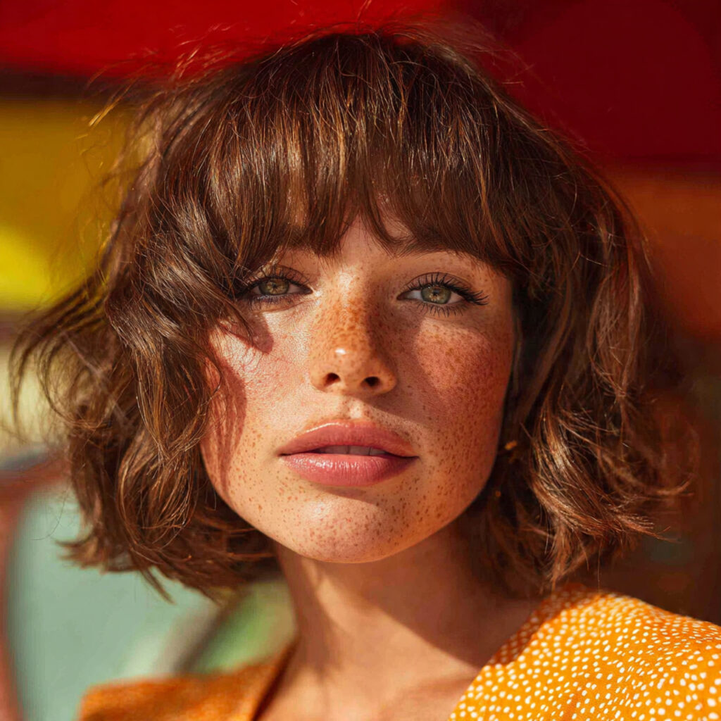 Butterfly Haircut Curtain Bangs with Natural Texture