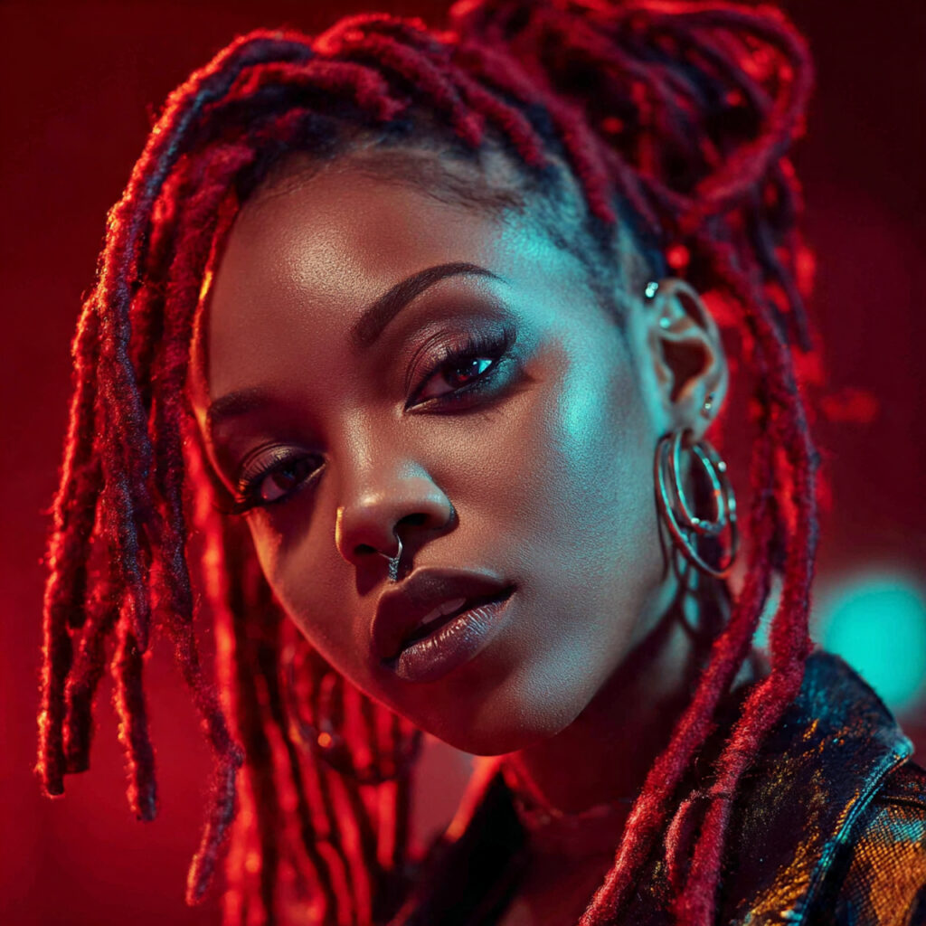 Red Faux Locs Hairstyle Ideas