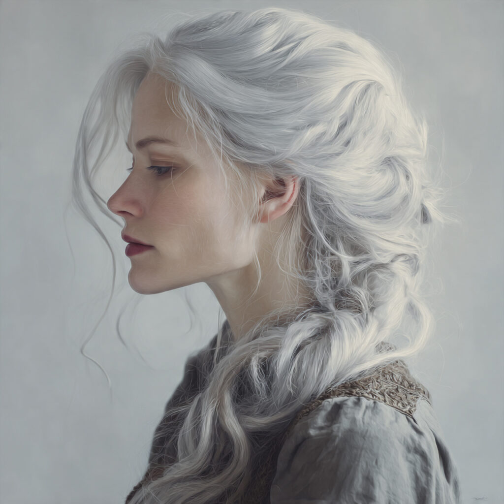 Smoky White Hair Color Ideas