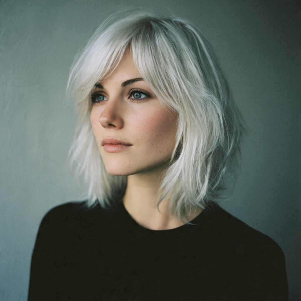 Soft Ash White Hair Color Ideas