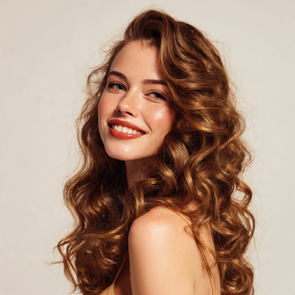 Soft Curls with Heart-Inspired Volume Idea