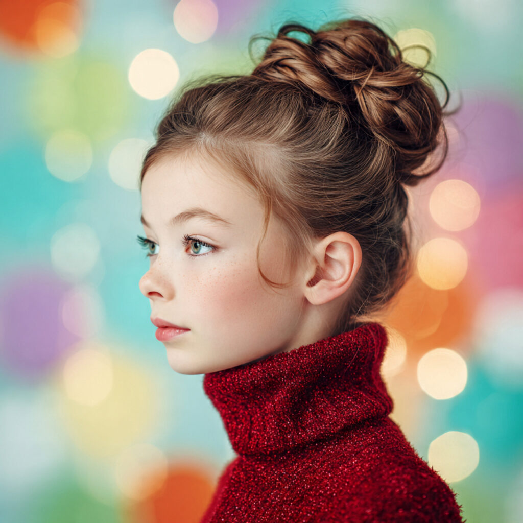 Holiday Updo Christmas Hairstyles for Kids Ideas