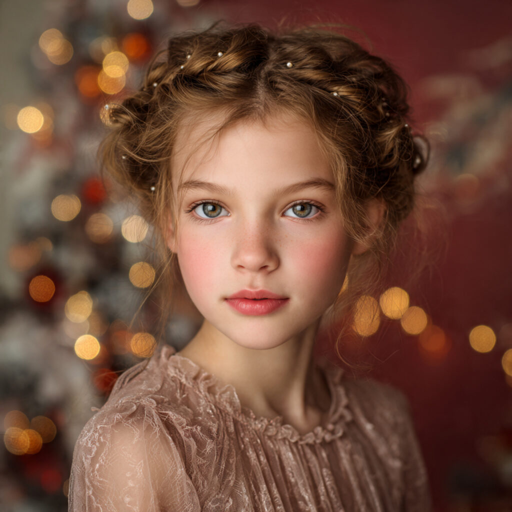 Elegant Christmas Hairstyles for Kids Ideas