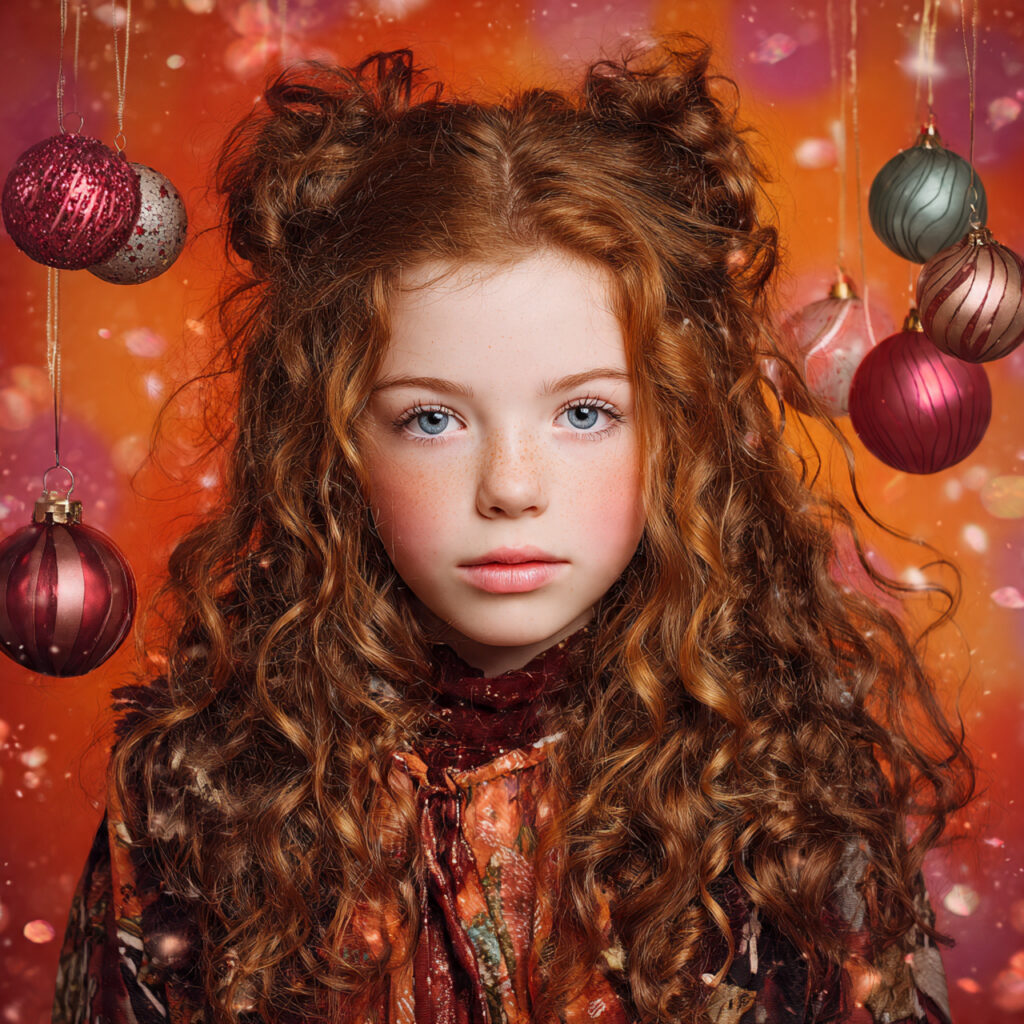 Long Hair Christmas Hairstyles for Kids Ideas