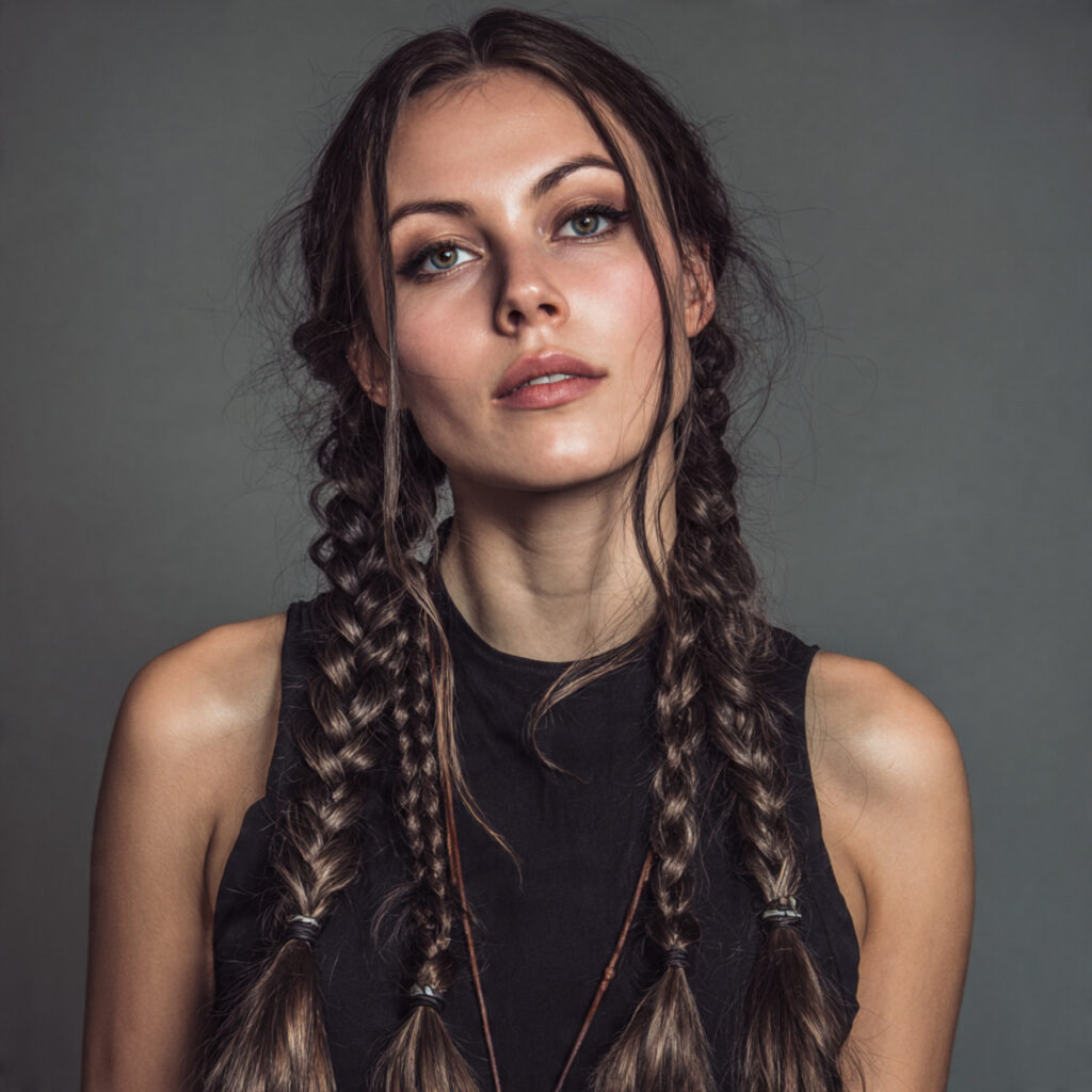 Long Boho Braids with Artistic Expression