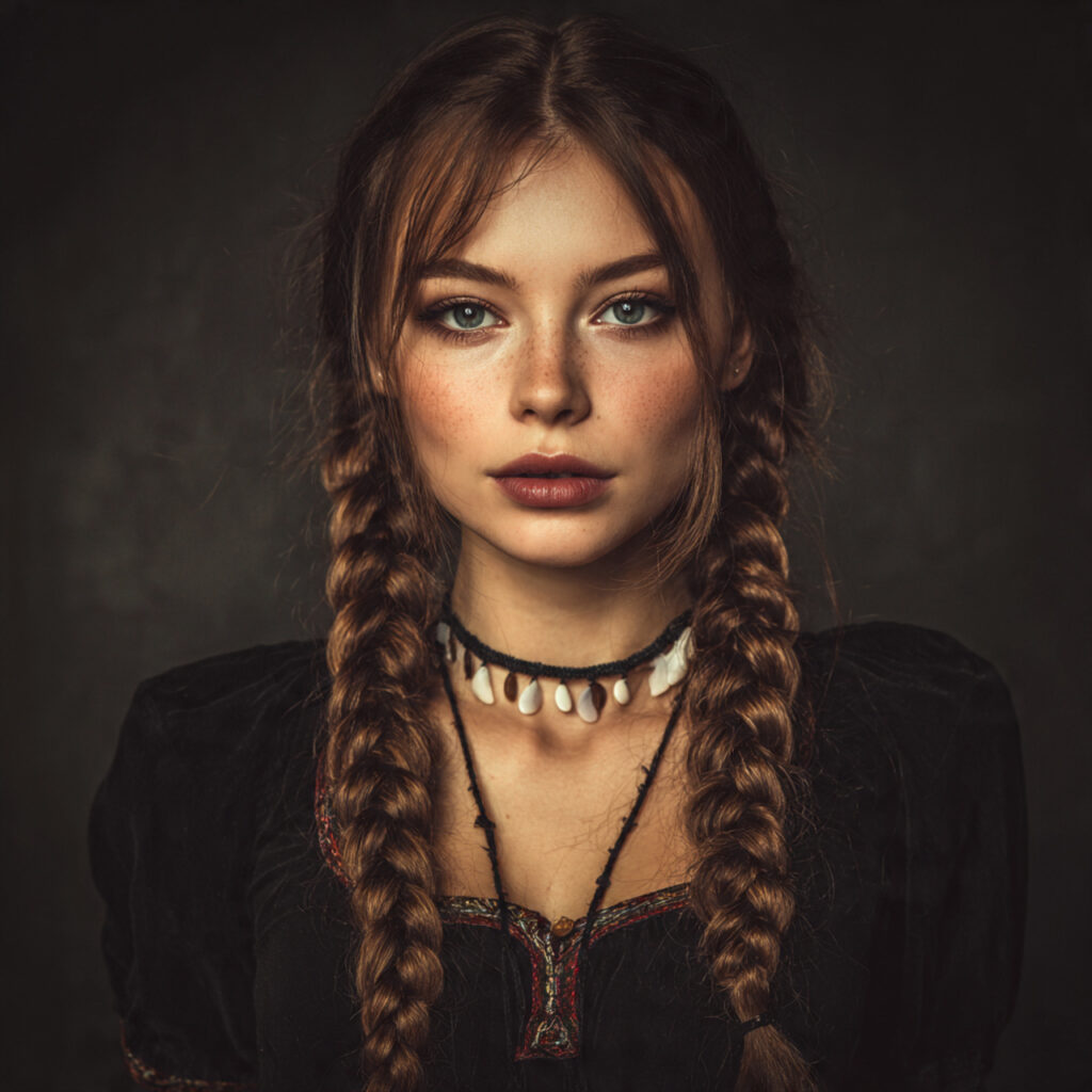Long Hair Boho Braids with Artistic Flair