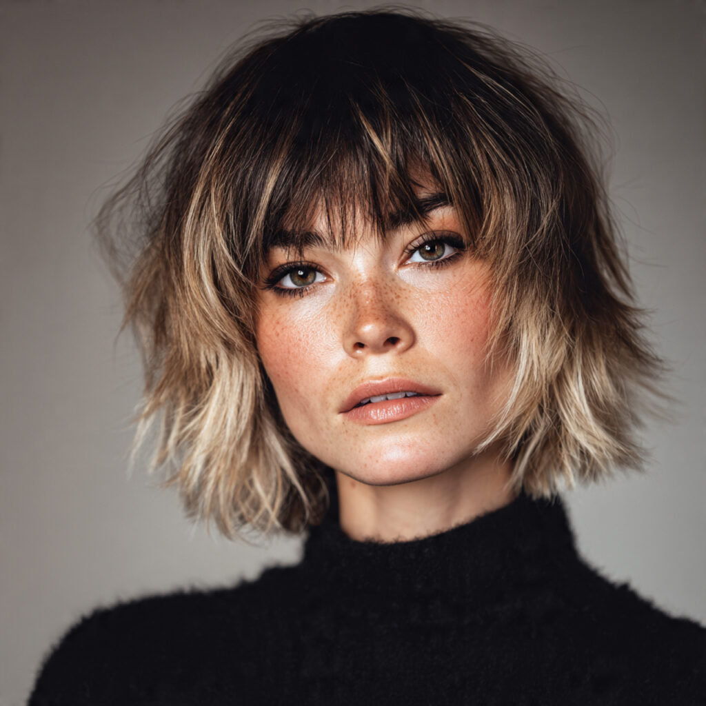 Statement fringe wolf cut idea