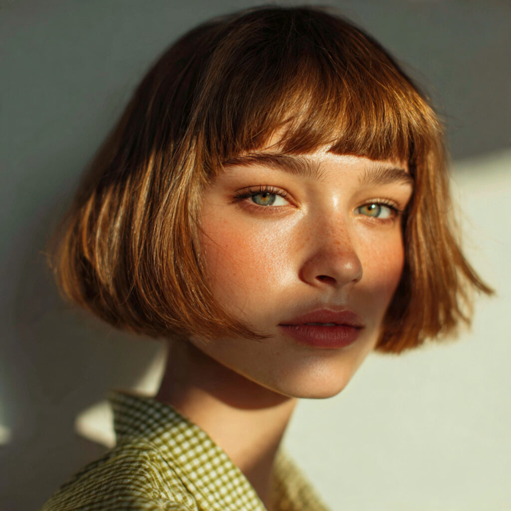 blunt bob haircut with natural healthy shine