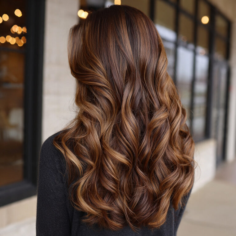 Caramel Balayage on Brown Hair