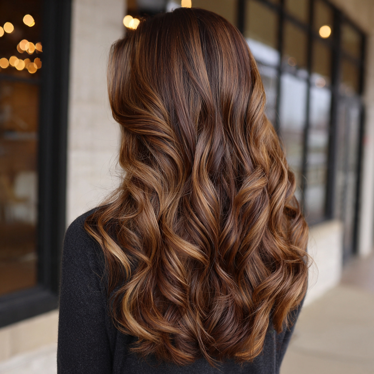 Caramel Balayage on Brown Hair