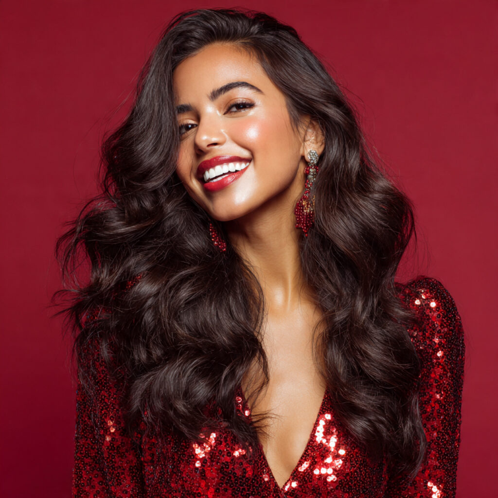 Celebration-Ready Wavy Holiday Hairstyle Ideas