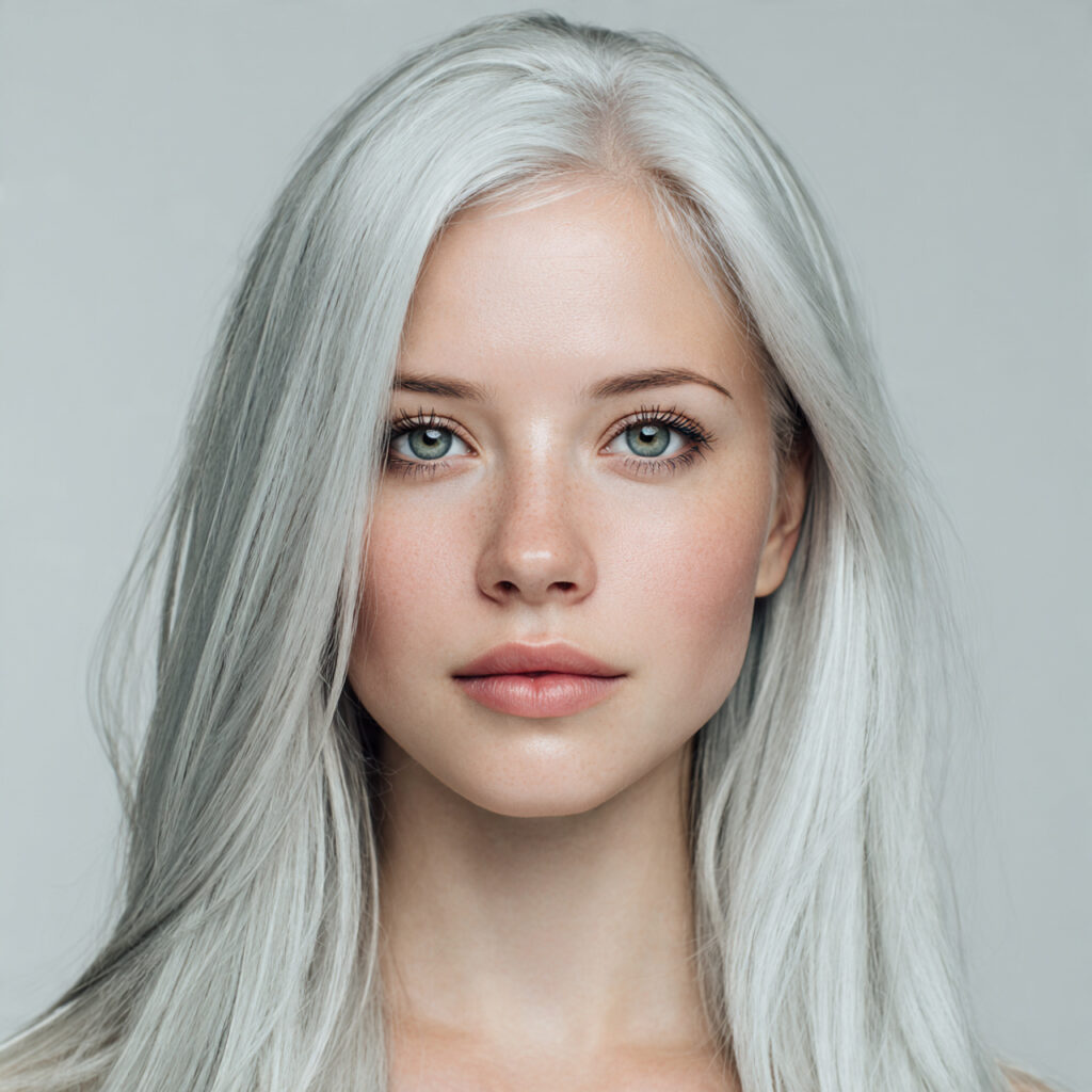 Natural White Gray Blending Hair Color Idea