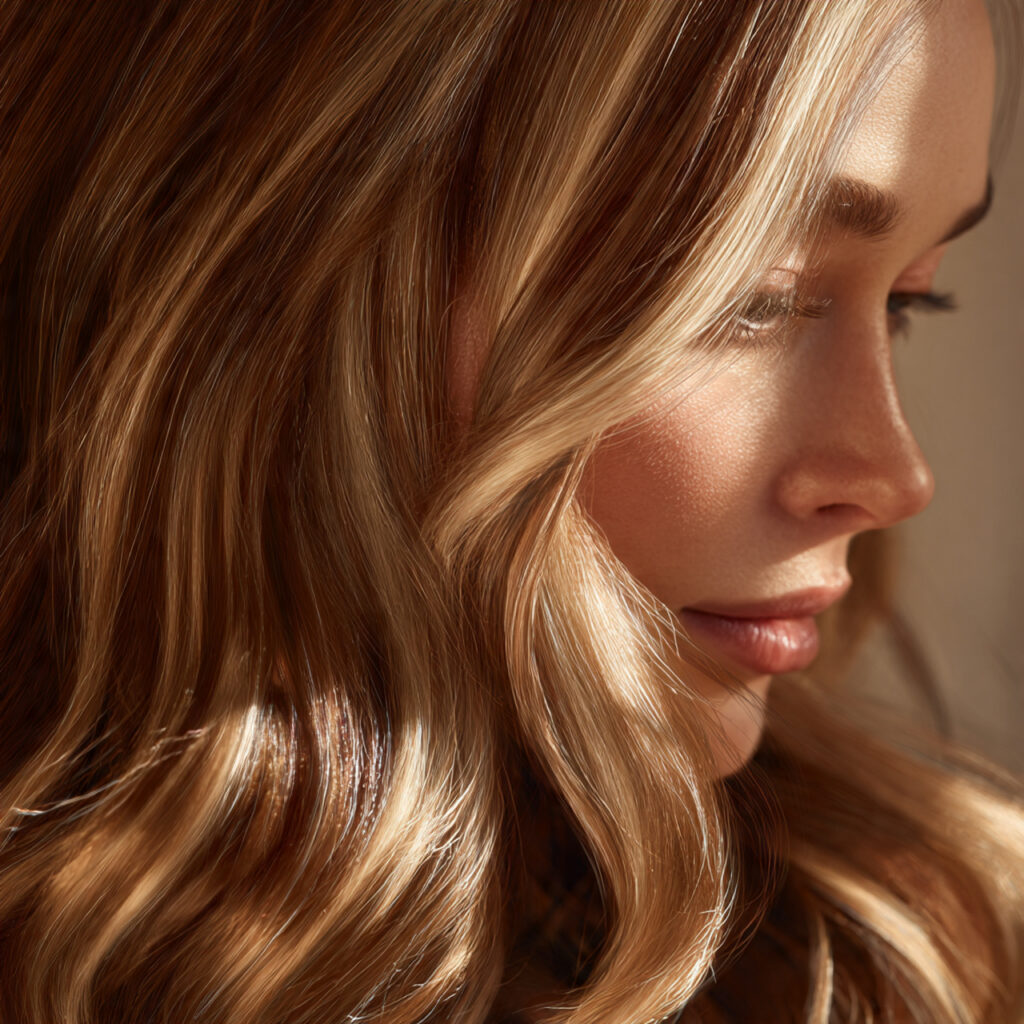 Neutral Blonde Highlights on Brown Hair