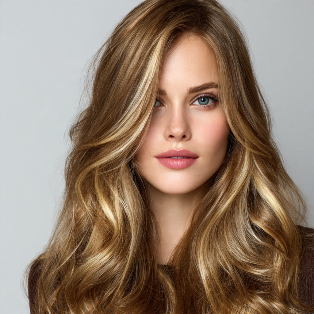 Cool Blonde Accents on Brown Hair
