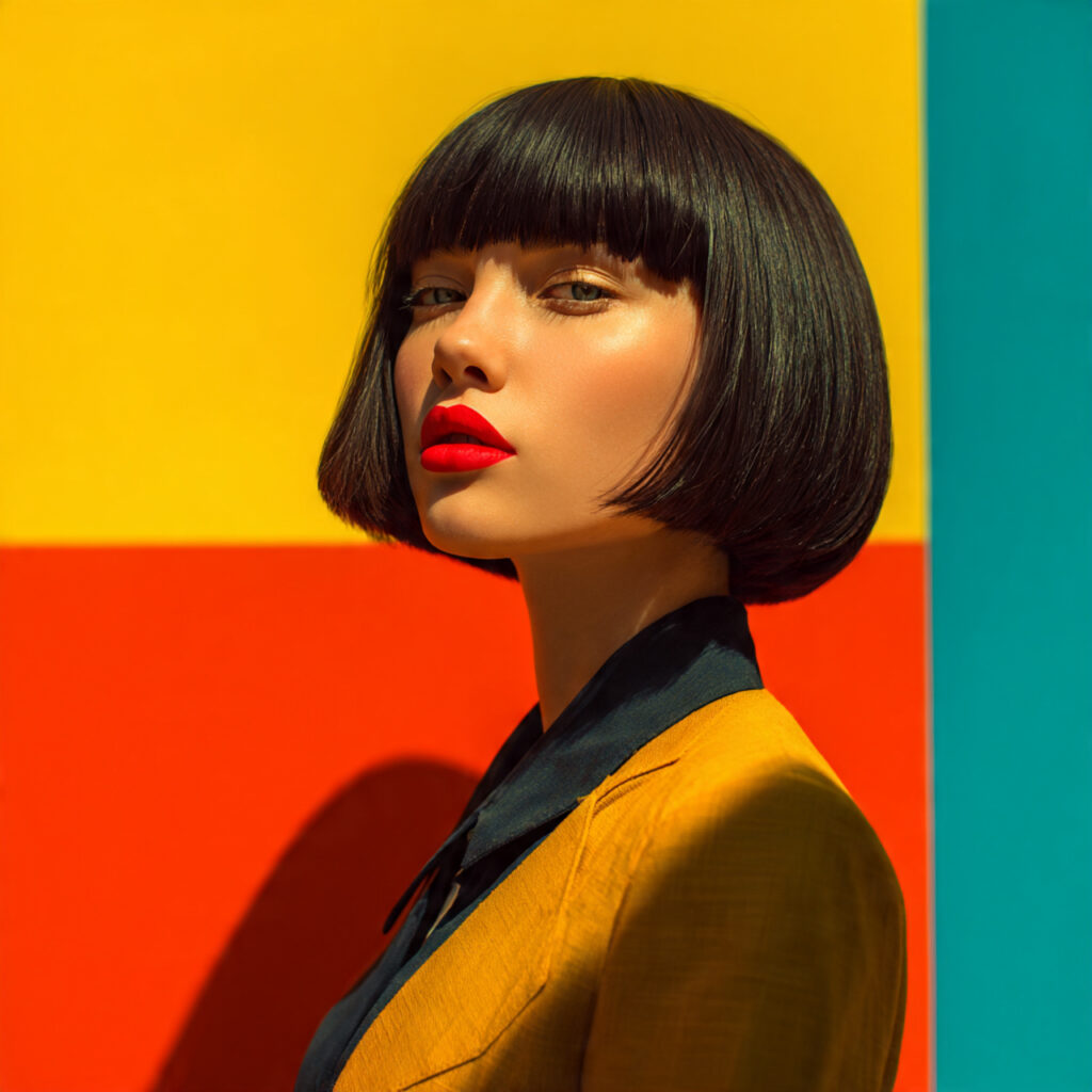 creative blunt bob haircut with micro bangs