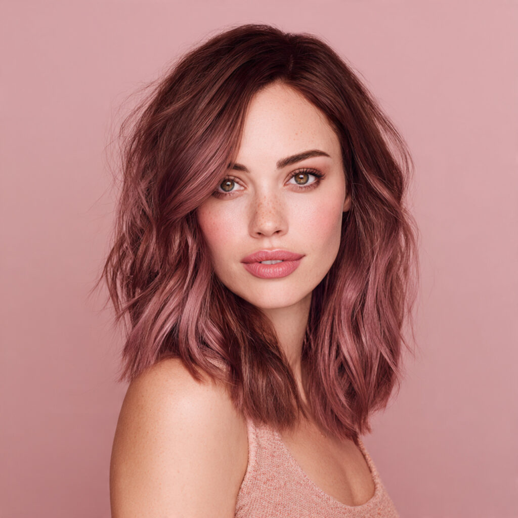 34 Romantic Valentine's Hair Color 2026 Ideas That Define Modern Romance 8 Dusty Rose Brunette Hair Color Ideas