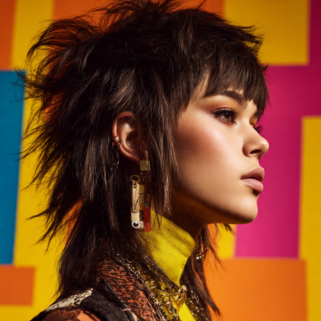 37 Creative Shaggy Mullet Hairstyle Women Ideas for Every Style 18 Bold Shaggy Mullet with Sharp Contrast Ideas