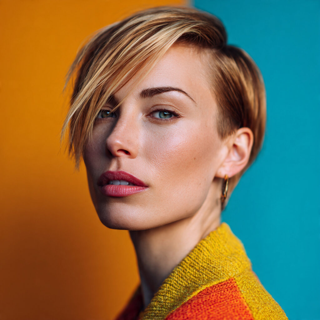 Bixie Cut with Side Part