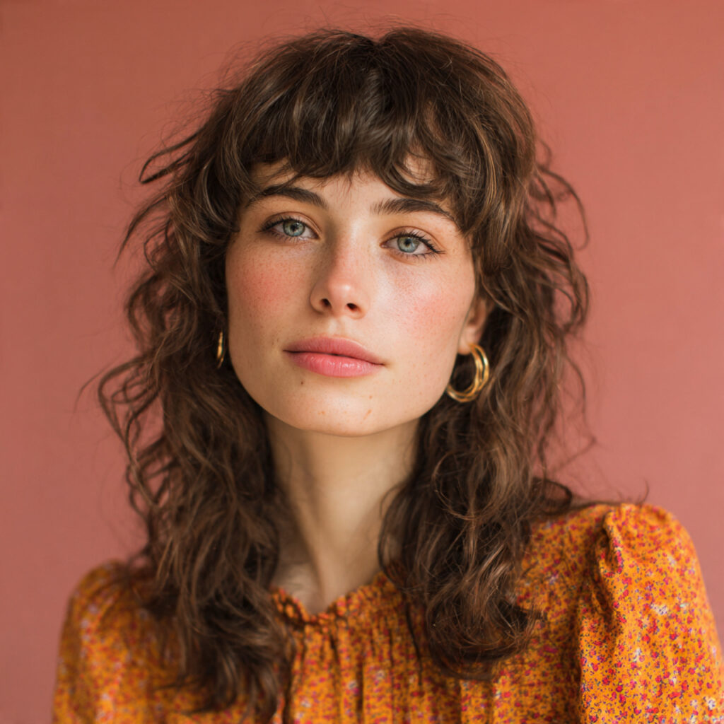 37 Creative Shaggy Mullet Hairstyle Women Ideas for Every Style 9 Shaggy Mullet with Curtain Bangs Ideas