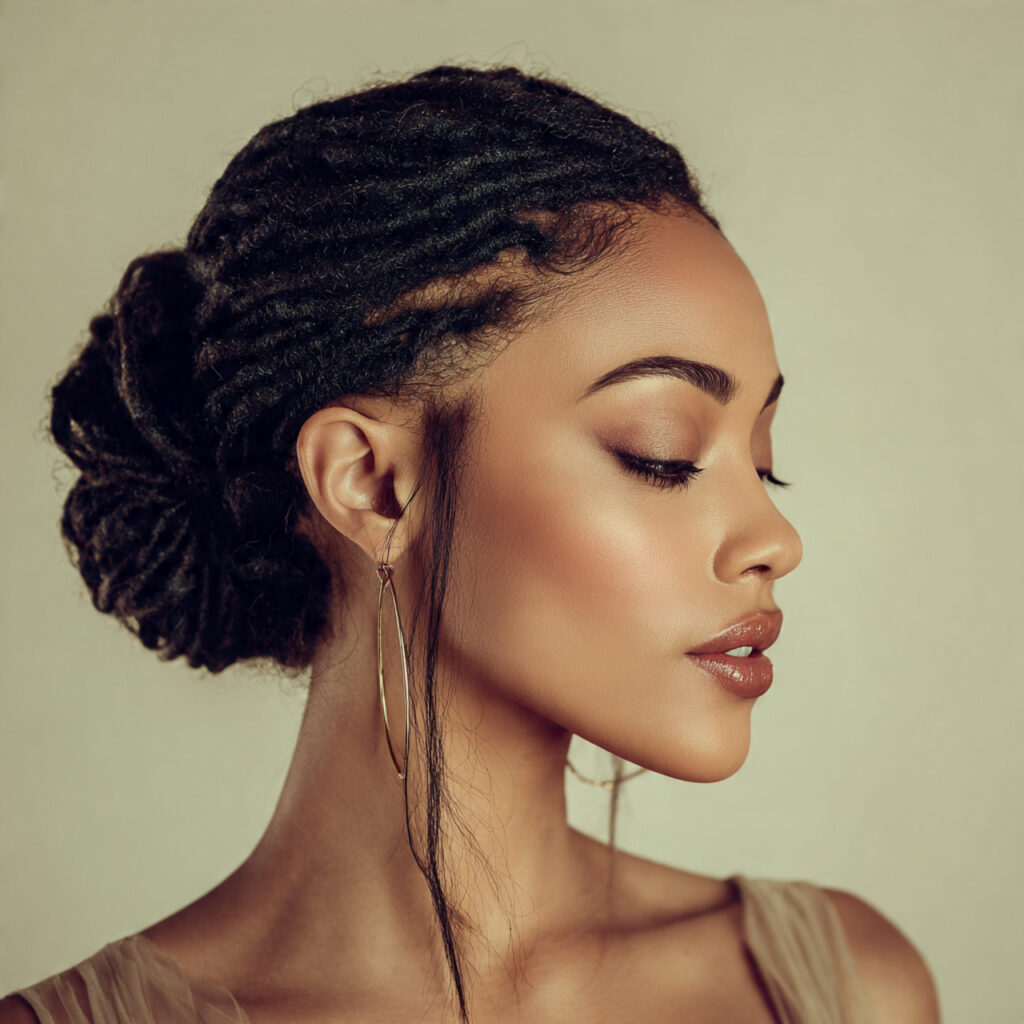 Faux Locs Bun Hairstyle Ideas