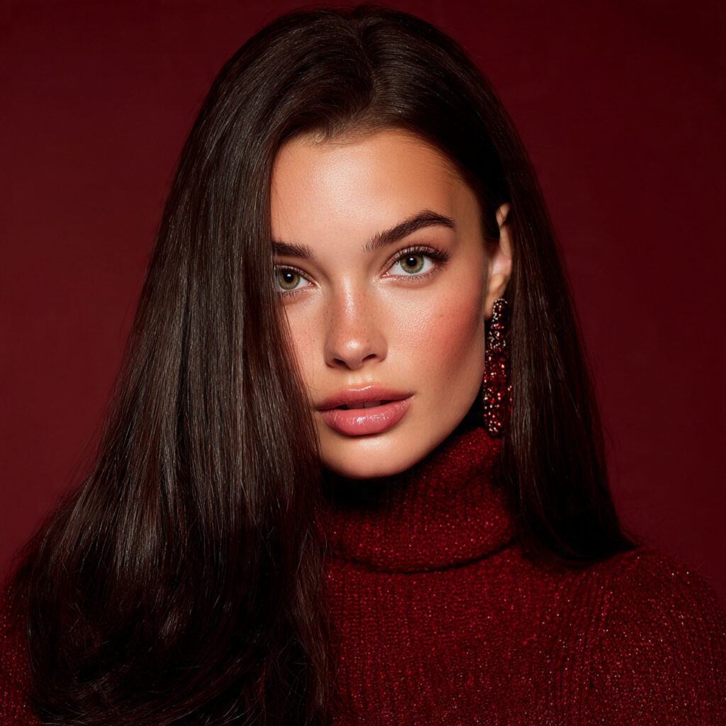 Deep Brunette Winter Glow Hair Idea